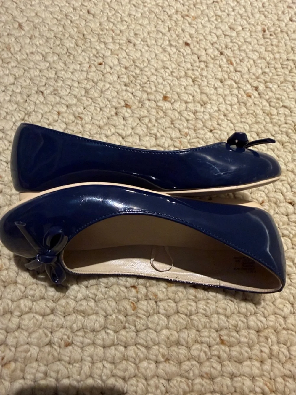Janie and Jack navy patent ballet flats size 12 girls - Picture 7 of 11